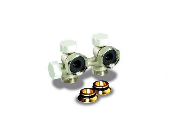 Distributore per impianti monotubo e bitubo per corpi scaldanti con valvola incorporata M 173